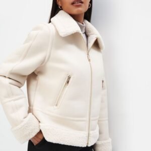 Τζάκετ με γούνινο γιακά