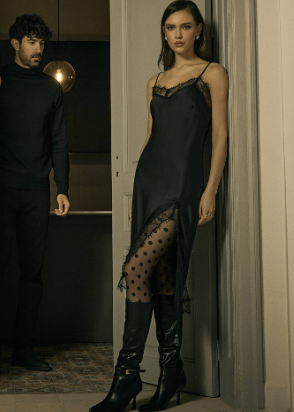 Chic Satin & Lace για Dinner Date